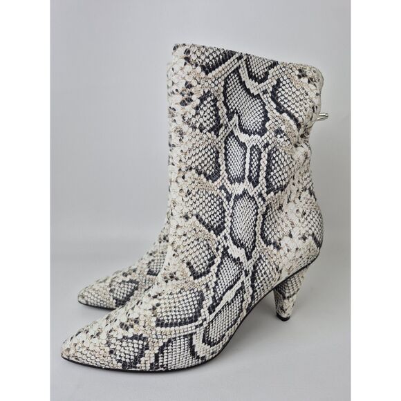 Longchamp Women's Python Print Leather Heel Ankle Boots Size 40 $890 - Picture 2 of 6